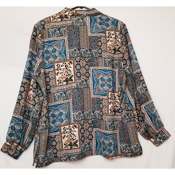 VTG -Allison Daley Women's Career Casual Button Up Blouse long Sleeves Size 16 - Picture 5 of 11